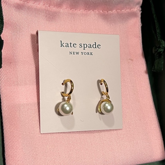 Kate Spade Pearl Hoop Earrings. BRAND NEW - Picture 2 of 3
